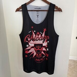 Chicago Bulls Windy City Basketball Jersey Tank Top Black Red Graphic S